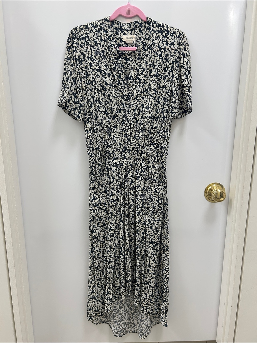 Zadig & Voltaire Navy and White Floral Midi Dress